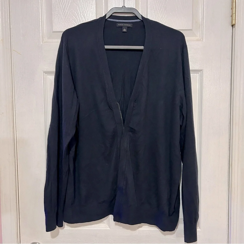 Banana Republic Men’s Cardigan Sweater Full Zip Size XL Navy